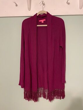 Lilly Pulitzer Tatum Cardigan Shimmer Berry XL
